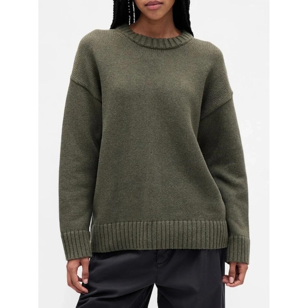 Gap Women's 100% Cotton Oversized Pullover Sweater Green Size Medium